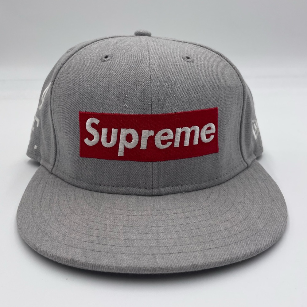 Supreme NEW Era grey box logo hat size 7 3/8 used